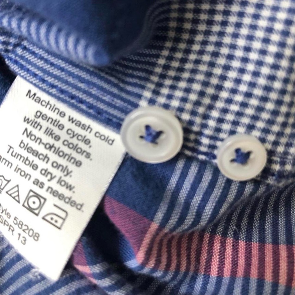 J. Crew Casual Plaid Shirt in Blue and Pink - Picture 7 of 7